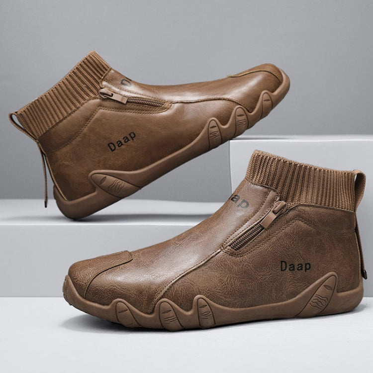 Men's Trendy High-top Outdoor Non-slip Casual Leather Sneaker