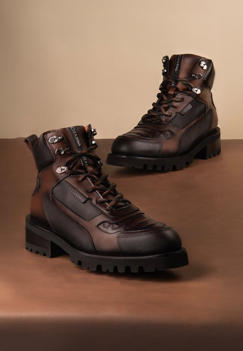 2025 Men's Urban Dark Brown Leather Boots