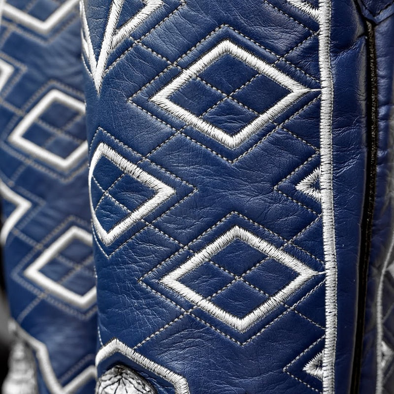 Natural Python Leather Boots - Square Toe