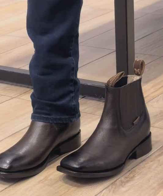 Vintage Cowhide Cowboy Ankle Boots