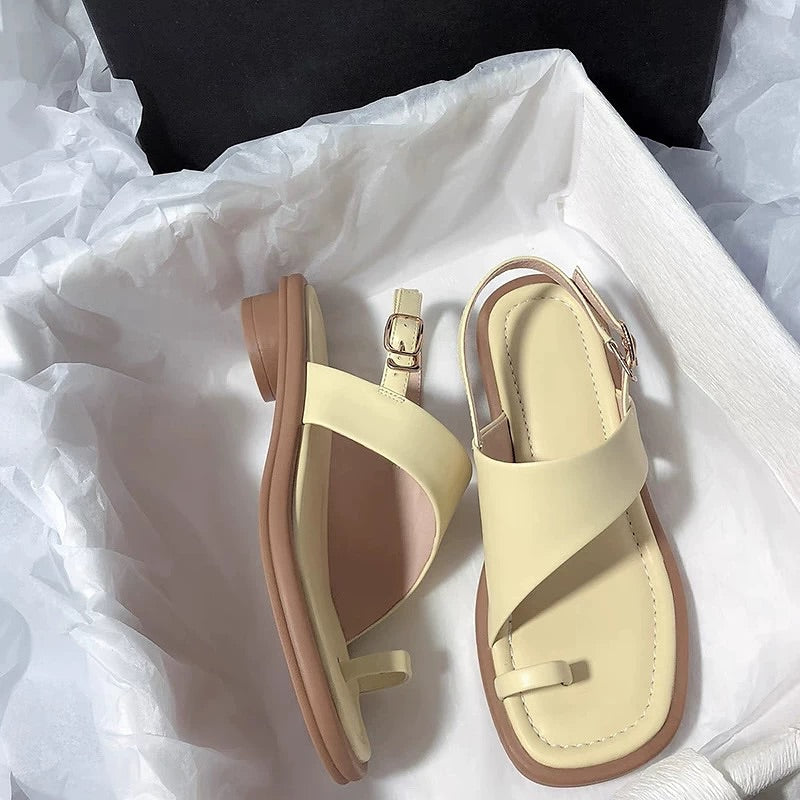 Fashion Casual Toe Low Heel Sandals