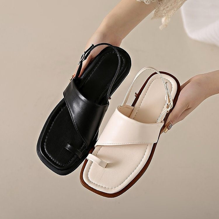Fashion Casual Toe Low Heel Sandals