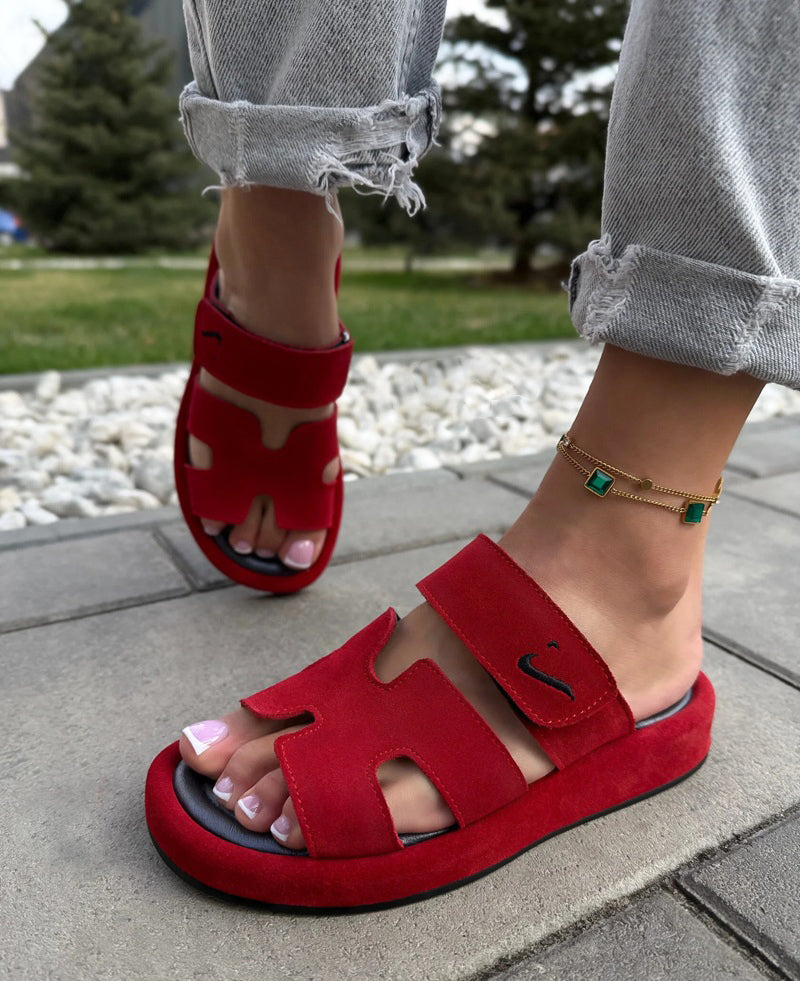 H-type Suede Casual Sandals