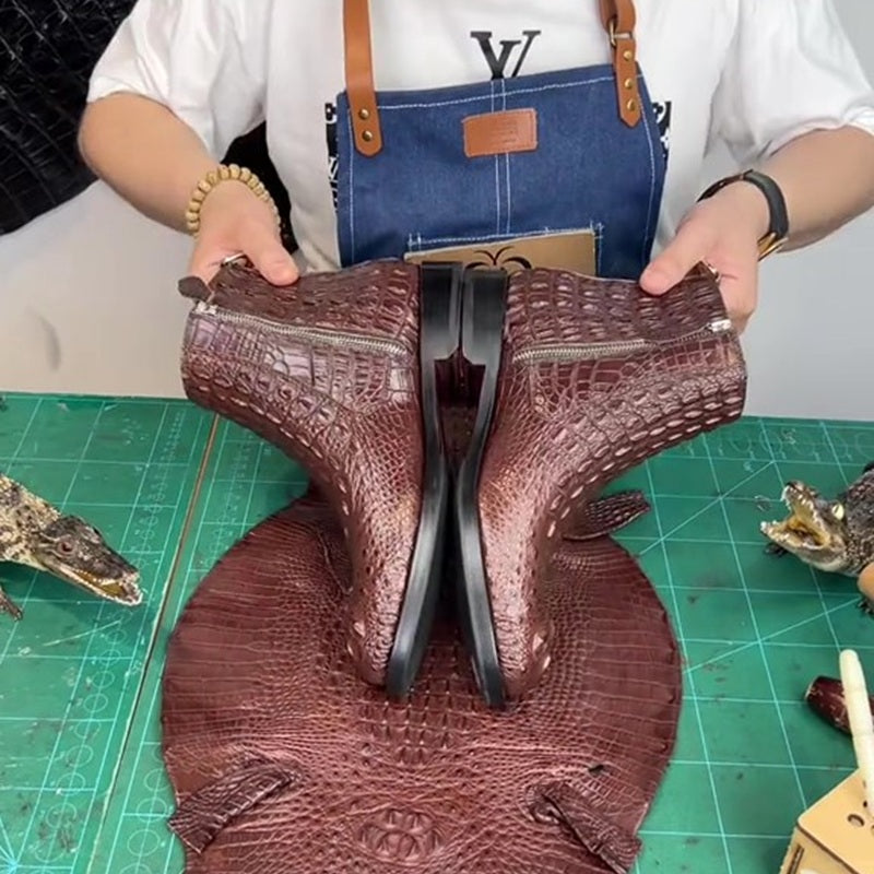 2025 Men's Crocodile Ankle Boots