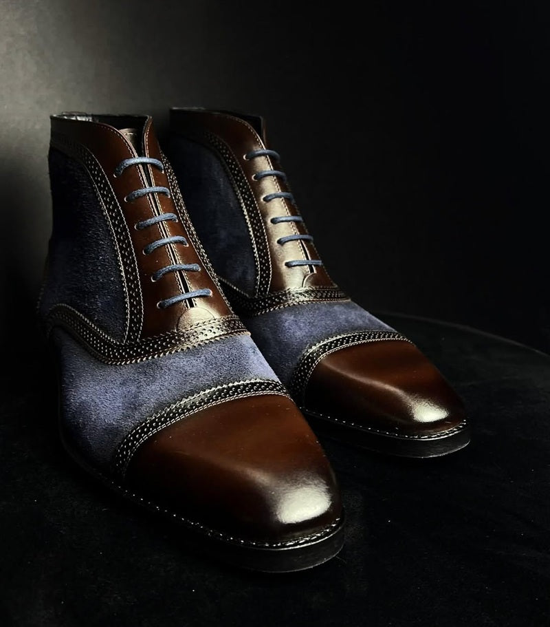Elite Suede-Leather Brogue Boots