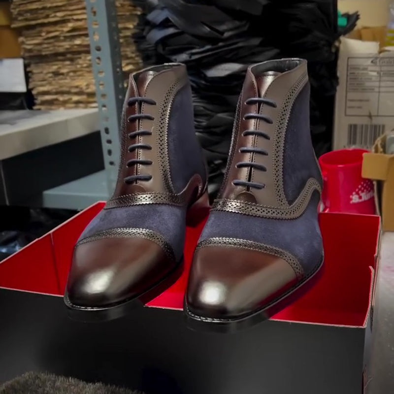 Elite Suede-Leather Brogue Boots