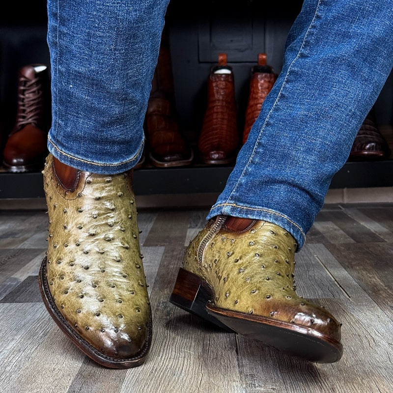 Tan Ostrich Heritage Western Boots