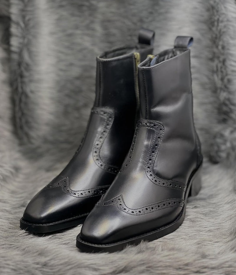 Wingtip Brogue Ankle Boots