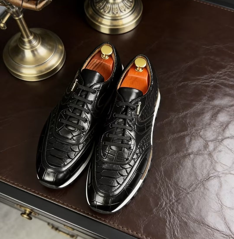 Gator Embossed Chunky Sneakers