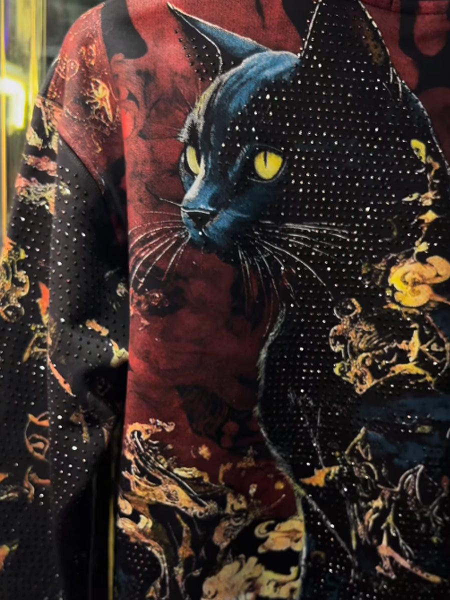 Men's Printed Rhinestone Sparkle Sweater