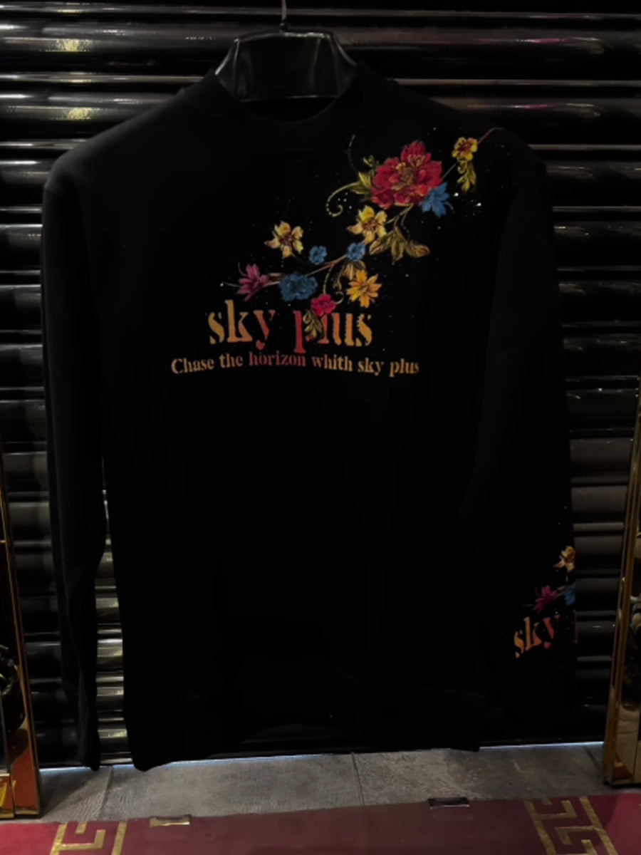 Men's Digital Print Rhinestone Sparkle Sweater