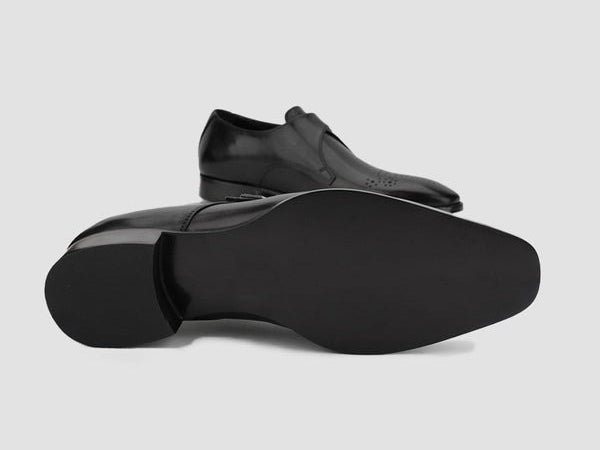 Single Monk Strap Brogue Dress Shoes