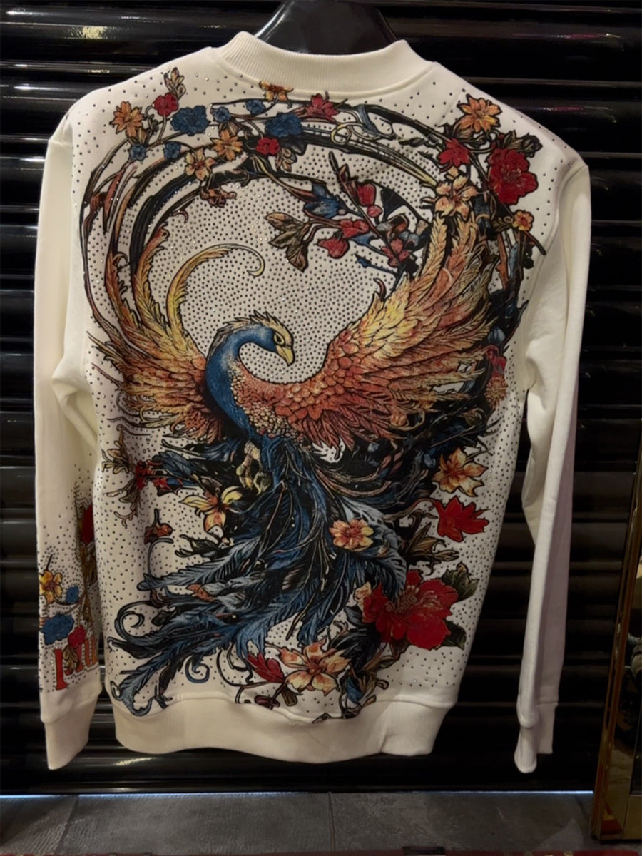 Men's Digital Print Rhinestone Sparkle Sweater