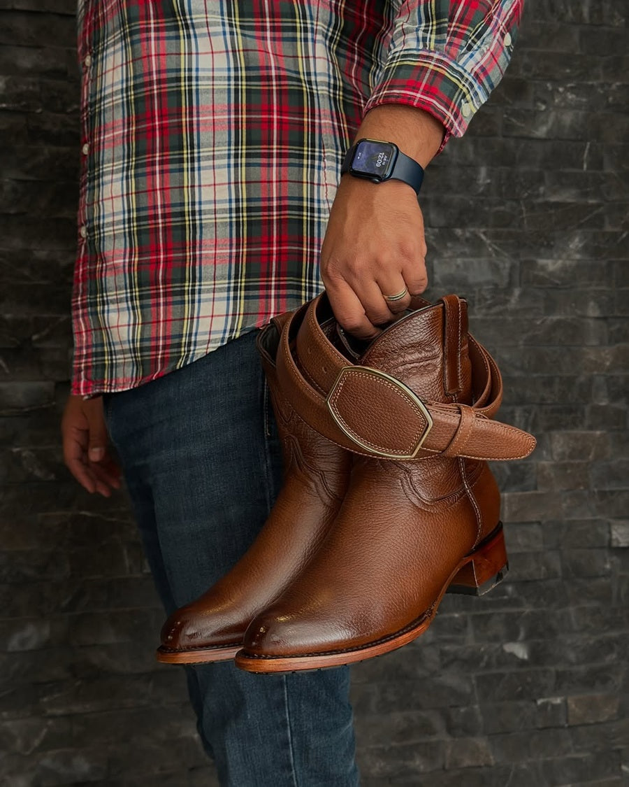 Men's Hand-embroidered Leather Boots