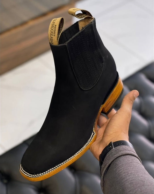 Men’s Short Ankle Boots Square Toe Handcrafted Rodeo Cowboy Boots