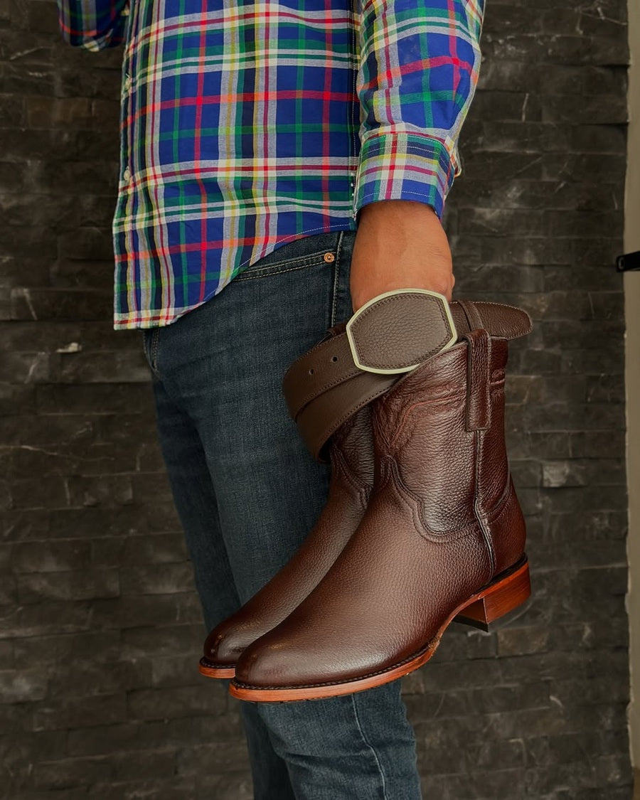 Men's Hand-embroidered Leather Boots
