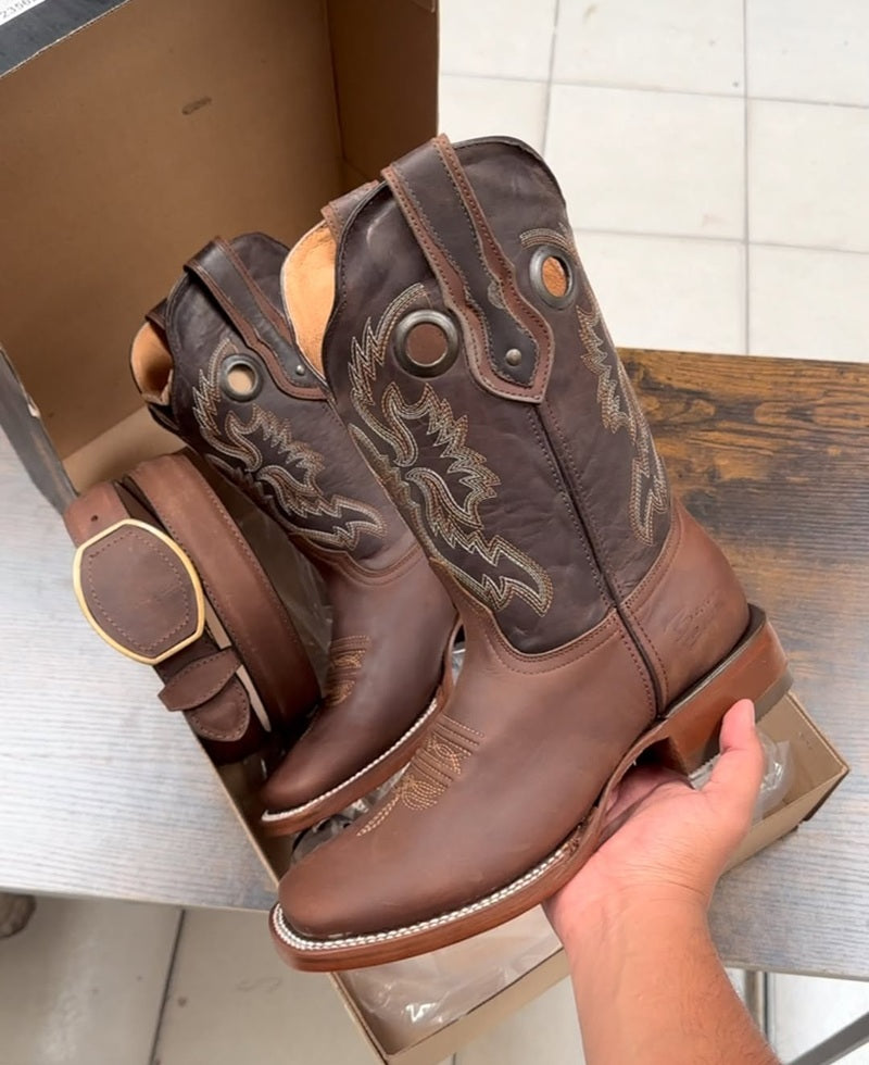 Men's Hand-embroidered Leather Knight Boots