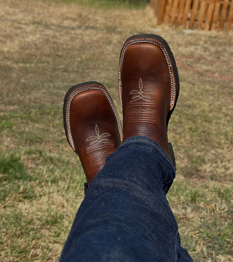 Men's Hand-embroidered Leather Knight Boots