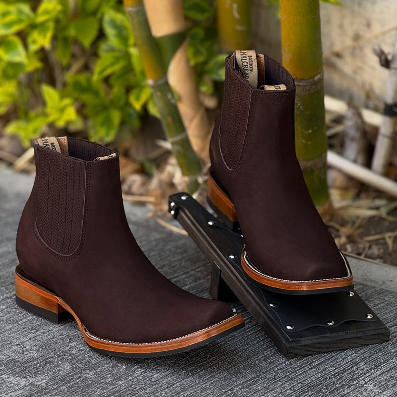 2025 Men's Suede Handmade Denim Ankle Boots