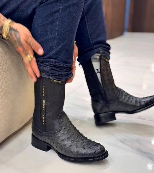 Italian Handmade Cozy Ostrich Knights Boots