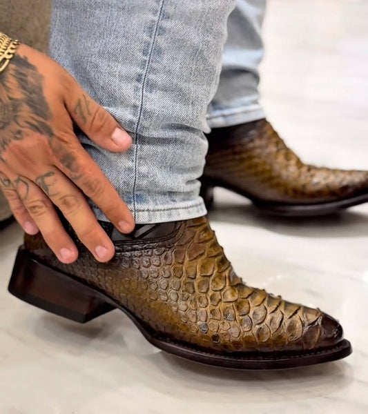 Men's New Handmade Python Cowboy Boots