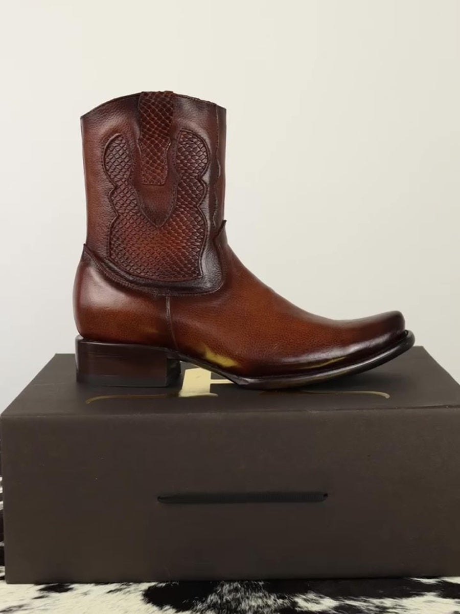 Men's Vintage Carved Leather Handmade Boots