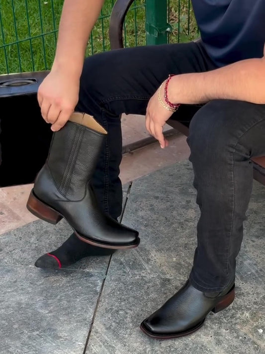 Men's Handmade Leather Woven Boots