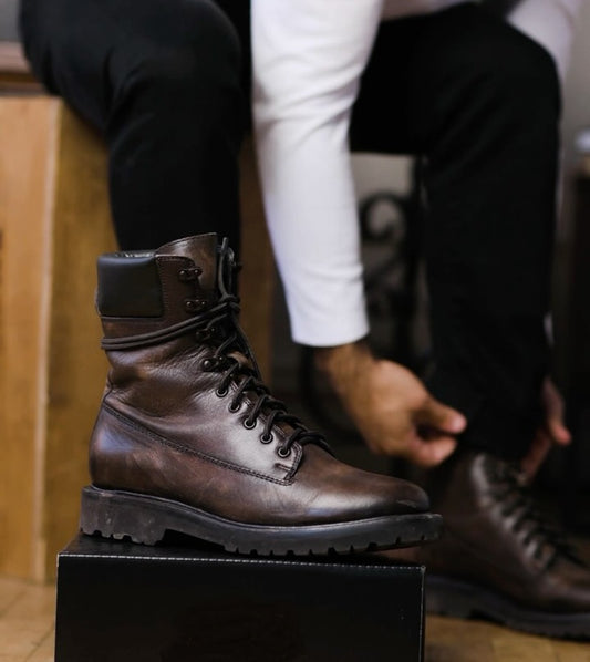 Men's Fashionable And Comfortable Genuine Leather Motorcycle Boots