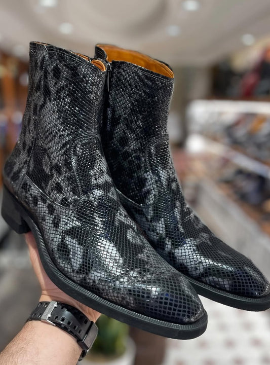 Natural Albino Python Cowboy Boots