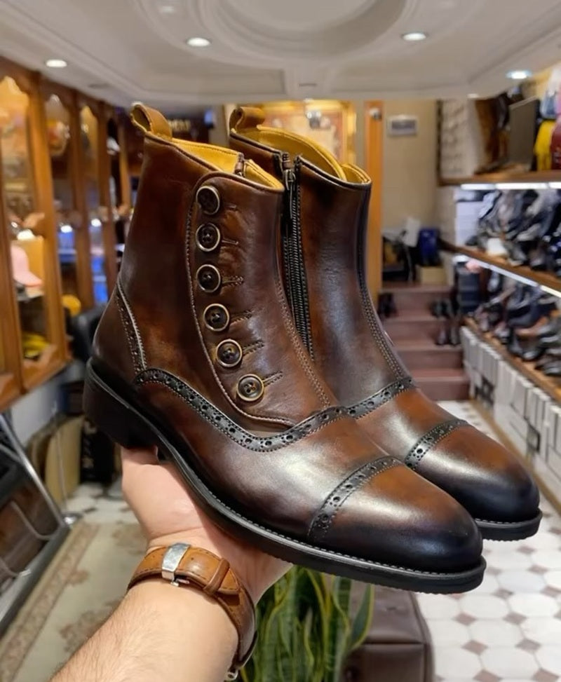Men's Button-Detail Ankle Boots