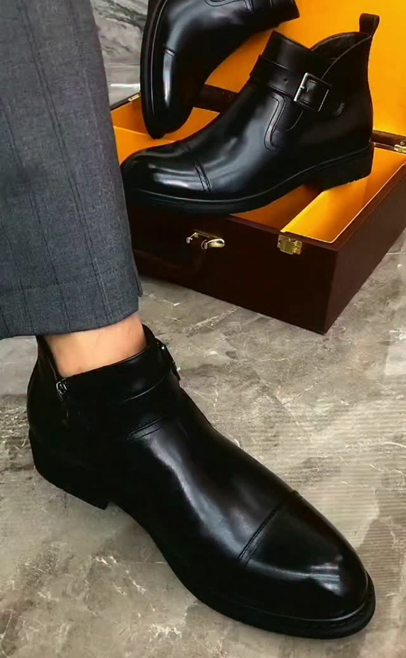 2025 Men's Handmade Leather Boots With Buckle