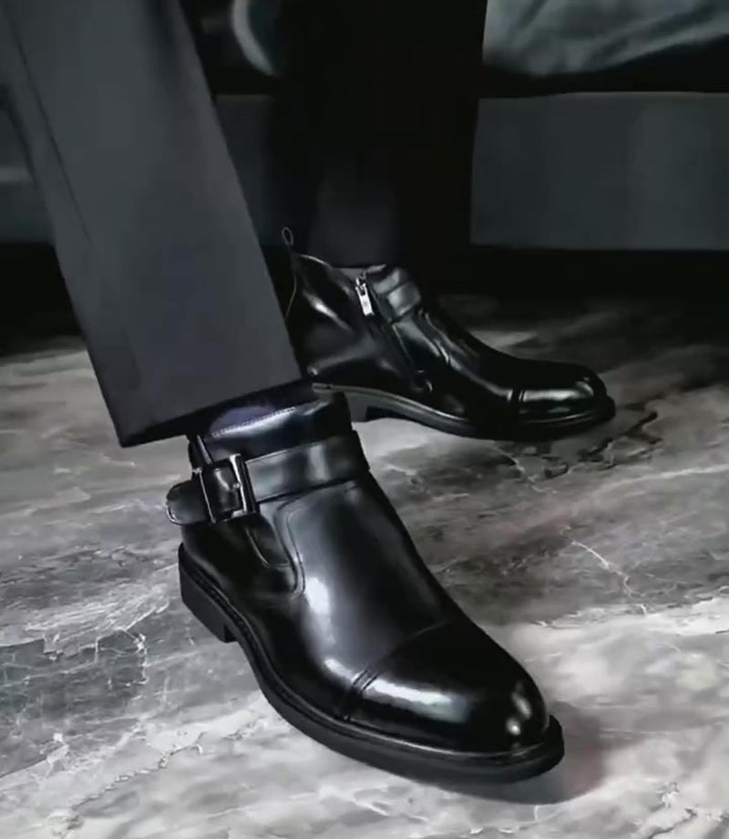 2025 Men's Handmade Leather Boots With Buckle