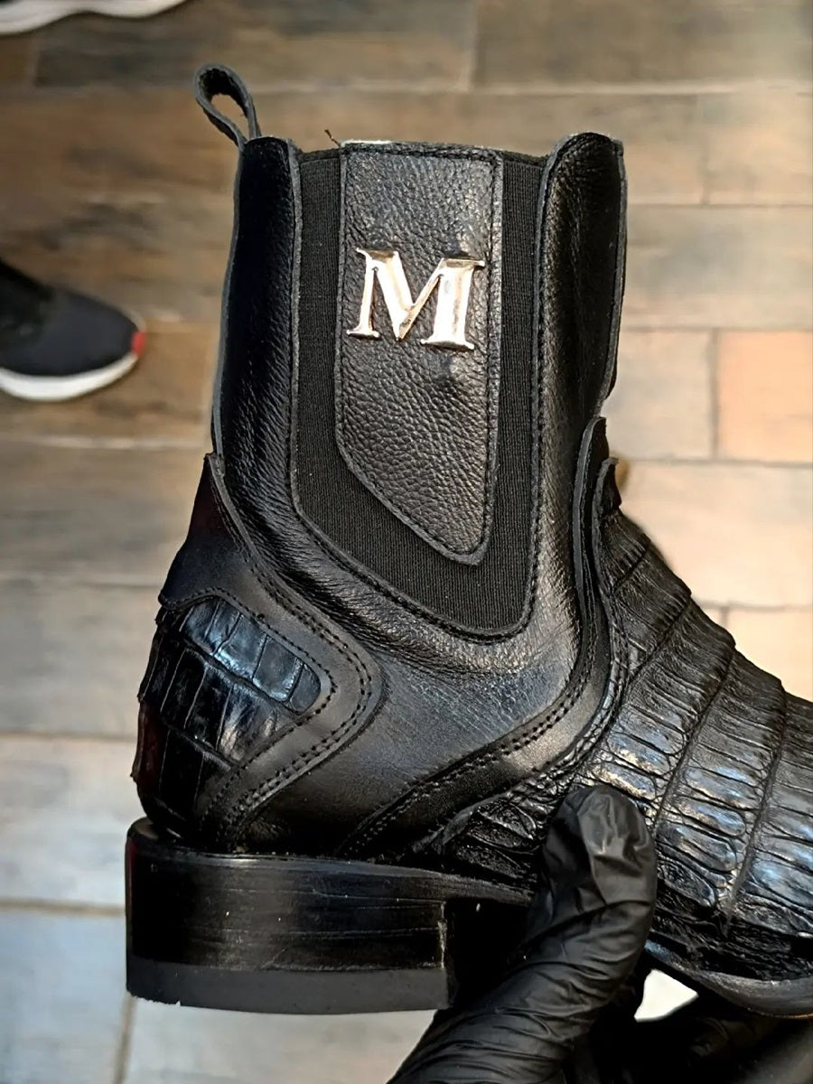 2024 Men's Crocodile Leather Ankle Boots