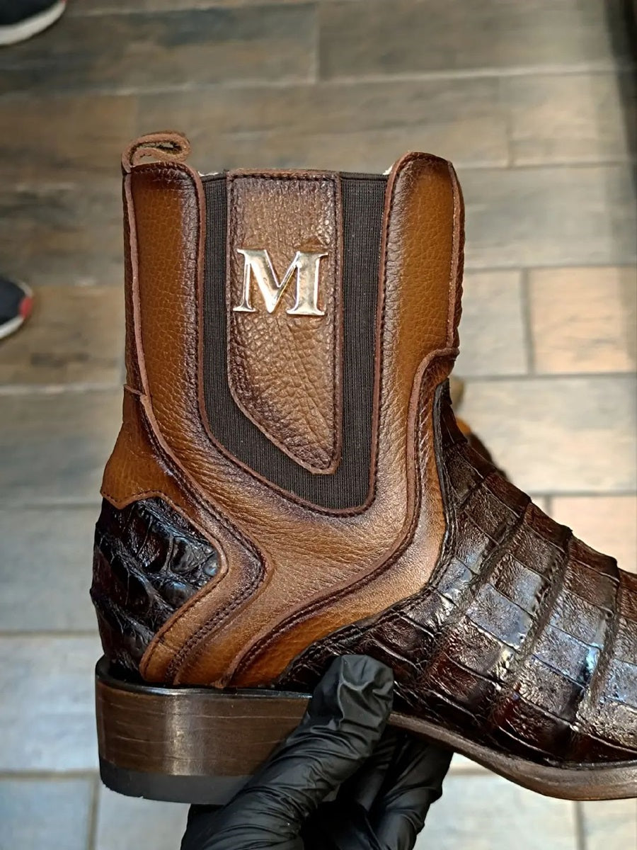 2024 Men's Crocodile Leather Ankle Boots