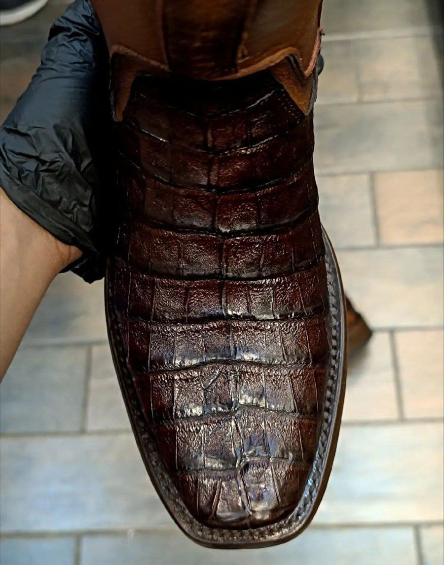 2024 Men's Crocodile Leather Ankle Boots