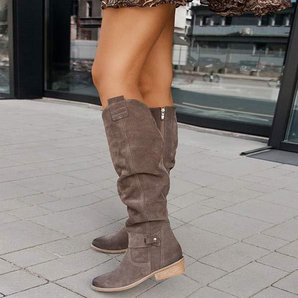 Women'S Side Zip Low Heel Fashion Boots