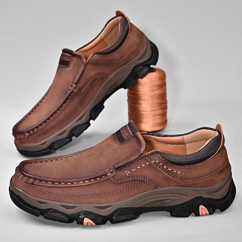 Men's Casual Walking Shoes Genuine Leather Slip-On Loafers
