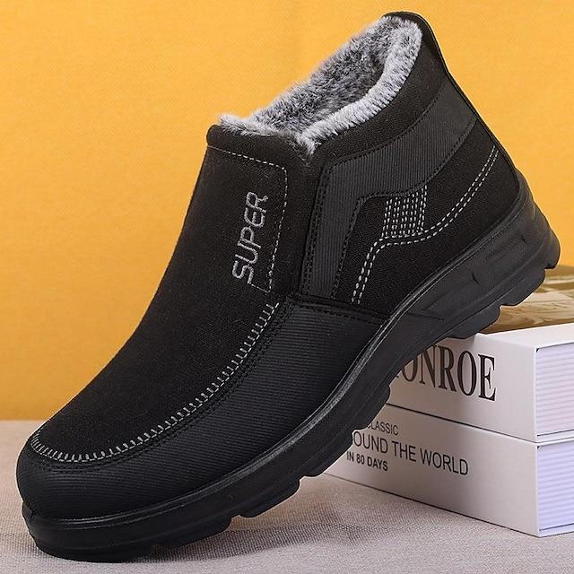 Men's Velvet Walking Casual Outdoor Waterproof Warm Loafers