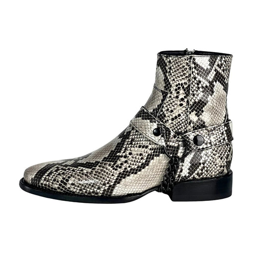 Animal Print Cowhide Ankle Boots