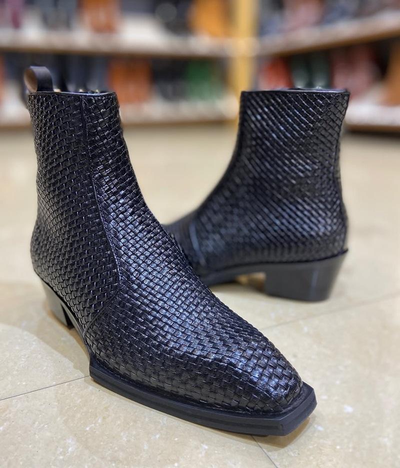 2025 Men's Crocodile Leather Ankle Boots