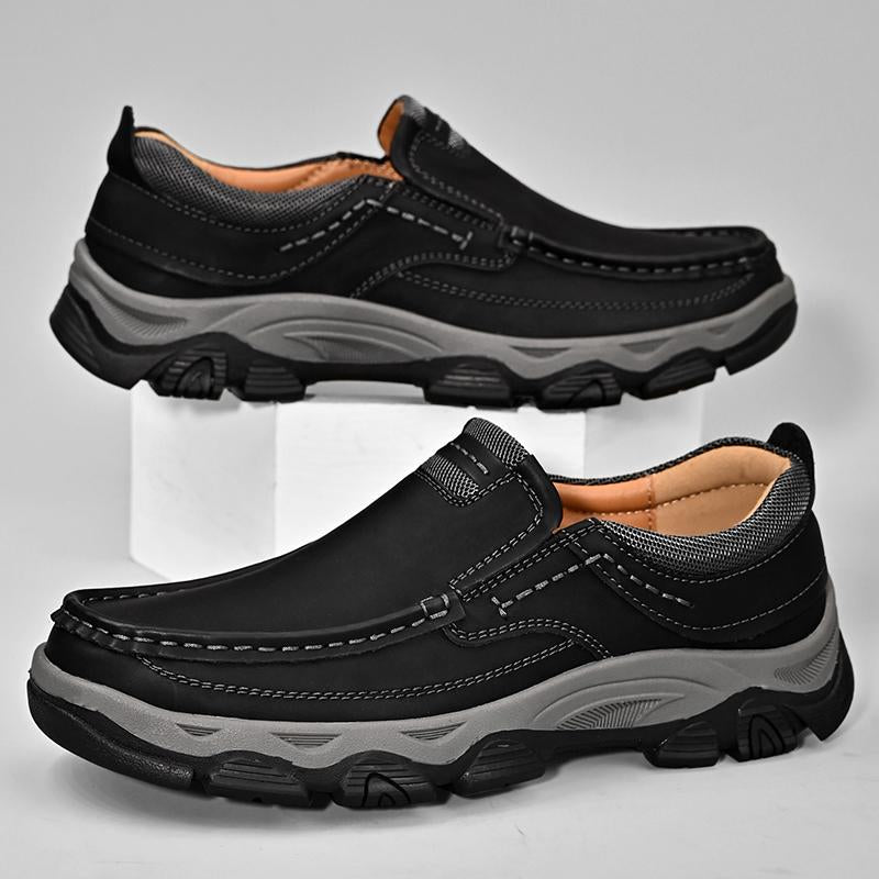 Men's Casual Walking Shoes Genuine Leather Slip-On Loafers