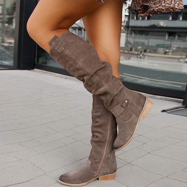 Women'S Side Zip Low Heel Fashion Boots