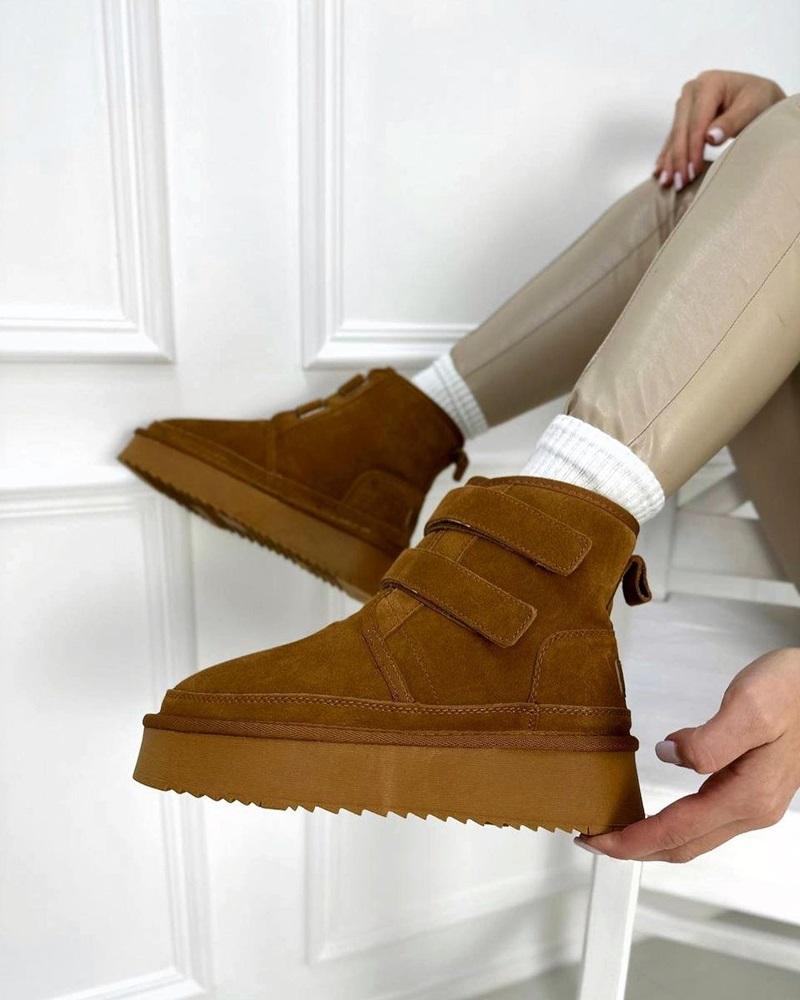 Harry Fur Inner Velcro Detailed Thick Sole Women's Boots