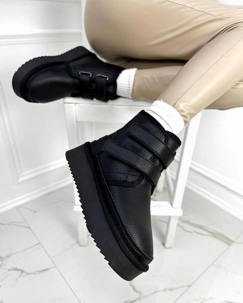 Harry Fur Inner Velcro Detailed Thick Sole Women's Boots