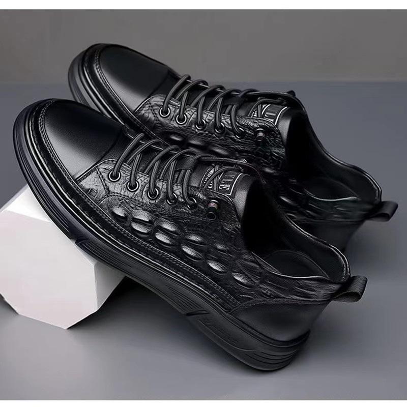 Men's 2024 Soft Sole Sports Casual Crocodile-Print Leather Shoes