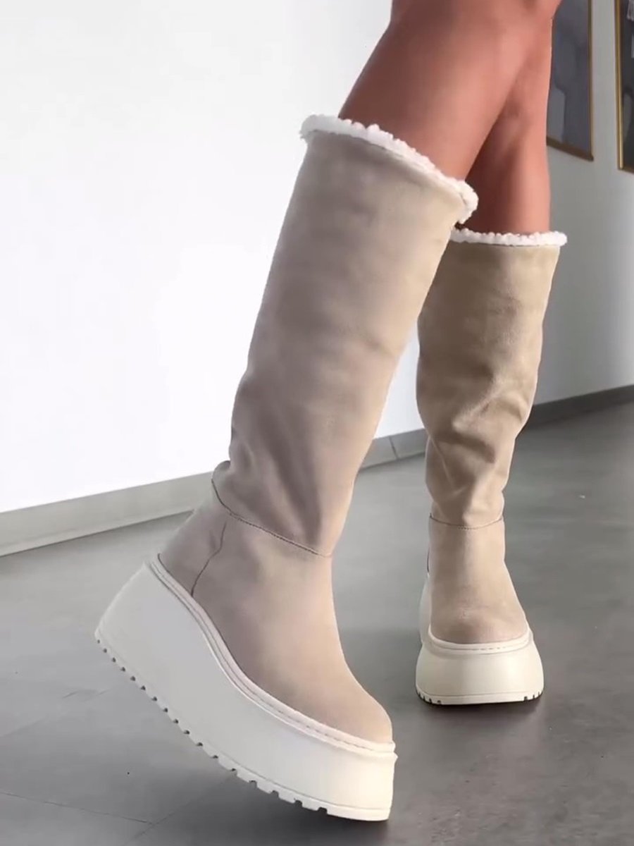 Women's Fleece-lined Warm Adjustable Platform Snow Boots