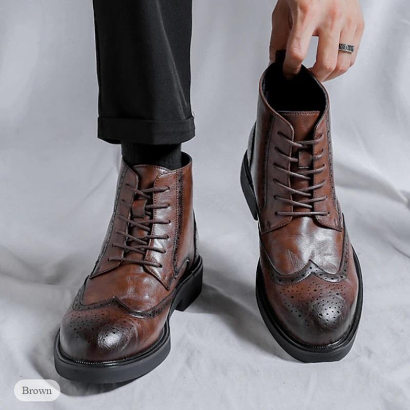 Men's Retro Leather High-rise Comfortable Wear-resistant Boots