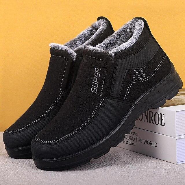 Men's Velvet Walking Casual Outdoor Waterproof Warm Loafers