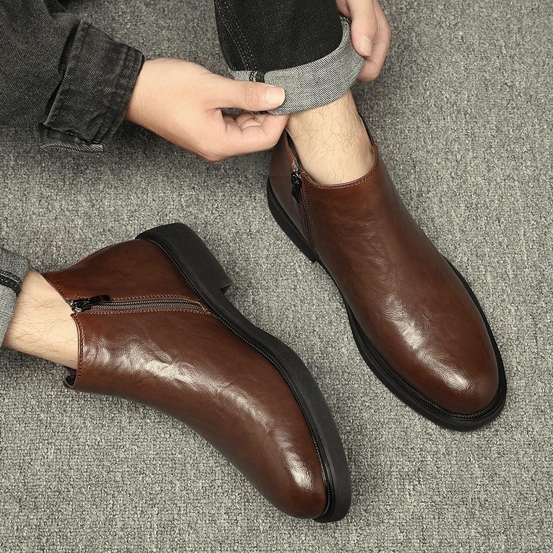 Men's Pointed Toe British Vintage Chelsea Boots