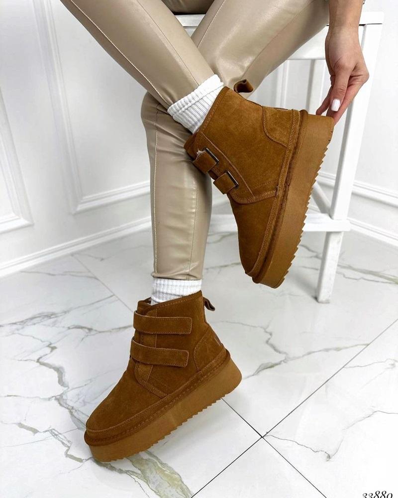 Harry Fur Inner Velcro Detailed Thick Sole Women's Boots